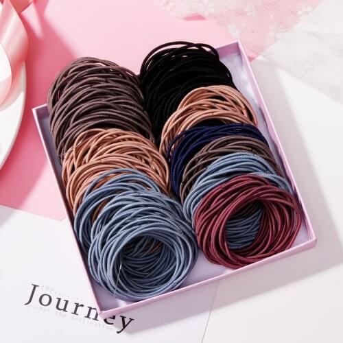 New 50/100PCS Women 4.5CM Basic Nylon Elastic Hair Bands Ponytail Hair Scrunchie Rubber Bands Headband Hair Accessories Headwear