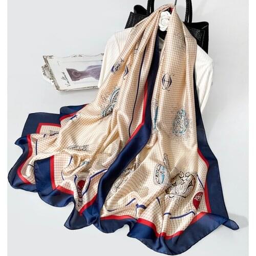 2021Luxury Brand Scarves Spring Autumn New Style Scarf Women Silk Shawl Fashion Warming Printed Headscarf infinity chiffon hijab