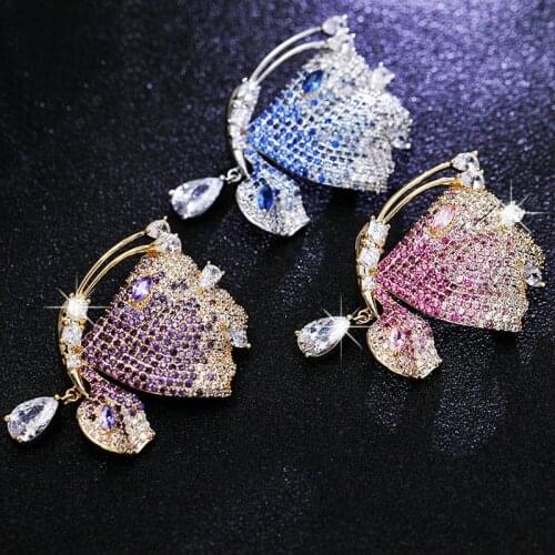 SINZRY Fashion Cubic Zircon Wedding Brooch Pin Jewelry dazzling butterfly Brooches for Women Paved CZ jewelry