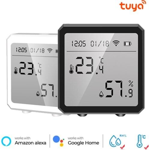 Tuya Smart WIFI Temperature And Humidity Sensor DisplayHygrometer Thermometer Detector Work With Alexa Google Home Assistant