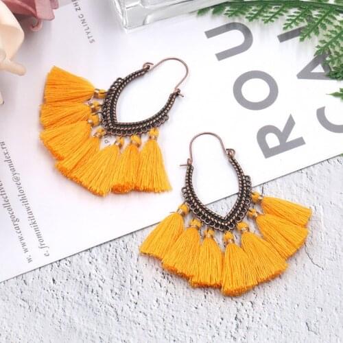 Drop Shaped Tassel Earrings for Women Vintage Fashion Jewelry Dangle Fringe Earrings Brincos Para As Mulheres Orecchini Donna