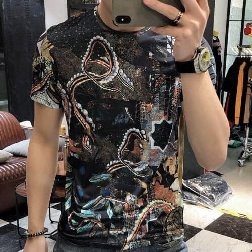 High Quality 2021 Summer O Neck Short Sleeve T-shirt Printing Men Tshirt Fashion Tee Shirt Homme Luxury Paisley Tshirt For Men
