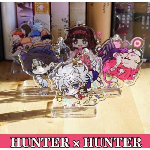 Japan Anime HUNTER×HUNTER GON·FREECSS Killua Zoldyck Cosplay Acrylic Keychain Bags Pendant Boy Girls Xmas Stand Figure Toy Gifts