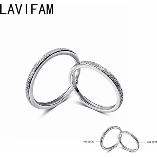 1 Pcs 925 Sterling Silver Open Ring Finger Rings For Couple Lover Men Women Frosted Netting Design Personality Charm Jewelry
