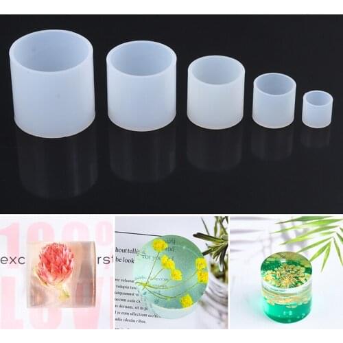 1PC DIY Handmade Silicone Mold Cylindrical Candle Mould Crystal Epoxy Resin Craft Flower Ornament Dried Flowers Making Tools