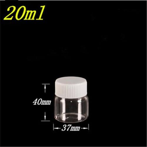12 pcs 24 mm Screw Mouth 37x40 mm Glass Bottles With White Plastic Cap DIY 20 ml Empty Multifunction Small Jars