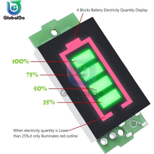 2pcs/lot 3S Lithium Battery Capacity Power LED Indicator Module Electric Li-po Li-ion Battery Power Tester 12.6V