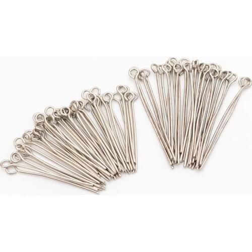 200pcs silver Eye Head Pins 22/35mm Eye Pins Findings For Diy Jewelry Making Jewelry Accessories