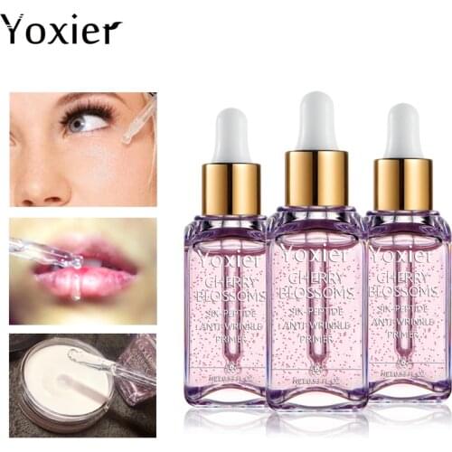 3PCS/LOT Yoxier Makeup Base Whitening Essence Face Cherry Blossoms Professional Anti-Wrinkle Serum Foundation Primer 15ml