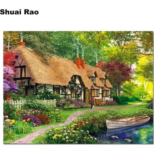 Diamond Embroidery Forest Villa 5d Diamond Painting Full Square/Round Drill landscape picture of Rhinestones mosaic house Decor
