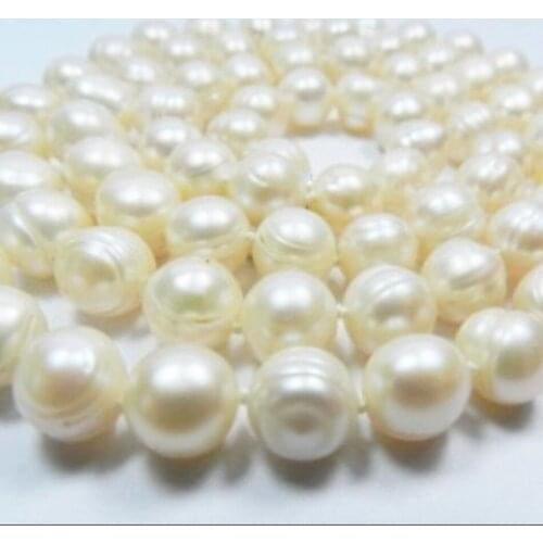 9-10mm natural white freshwater cultured round beads pearl diy necklace hot sale wholesale price high grae jewelry 18inch MY4548