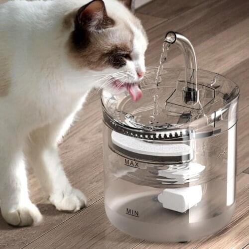 1.8 L Automatic Cat Water Fountain Faucet Dog Water Dispenser Transparent Filter Pet Drinker Feeder With Sensor Kit