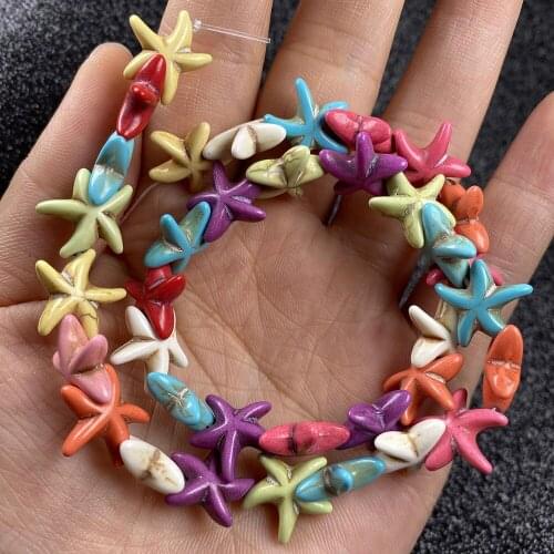 37pcs Natural Stone Beads Little Starfish Shape Turquoises Beads for Jewelry Making DIY Earring Bracelet Necklace Accessories