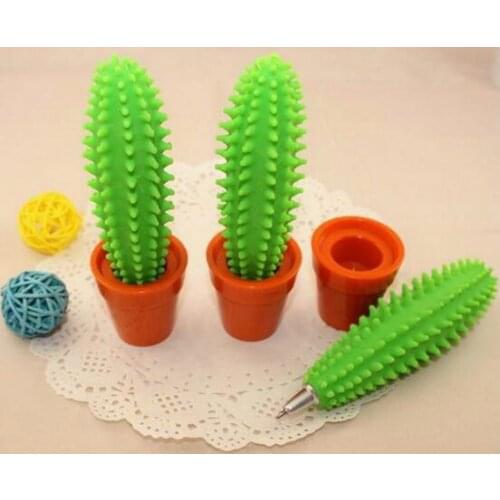 Fast Shipping 100pcs/lot Spike Pen Cactus Pen / Funny Cactus Ballpoint Pen with Plant Pot