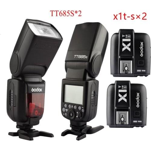 Godox 2pcs TT685S 2.4G HSS TTL GN60 Camera Flash+2* X1T-S TTL Wireless Trigger for Sony