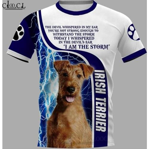 HX Newest Popular Irish Terrier Unisex T-Shirt Men Streetwear 3D Print Harajuku Short Sleeve Casual Pullover Drop Shipping
