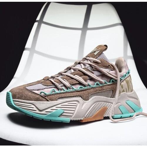 INS Chunky Trendy Sneakers Breathable Running Shoes For Men High Quality Catwalk Zapatillas Non-Slip Outdoor Walking Zapatos