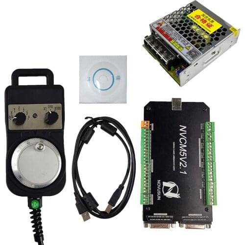 Mach3 USB interface CNC kit motion controller NVCM 3/4/5/6 axis CNC motion control card, 4/6 axis electronic handwheel 24V DC