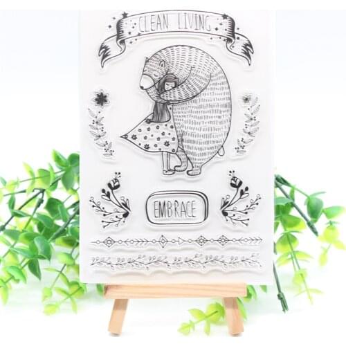 KSCRAFT Hug Transparent Clear Silicone Stamps for DIY Scrapbooking/Card Making/Kids Crafts Decoration Supplies M51