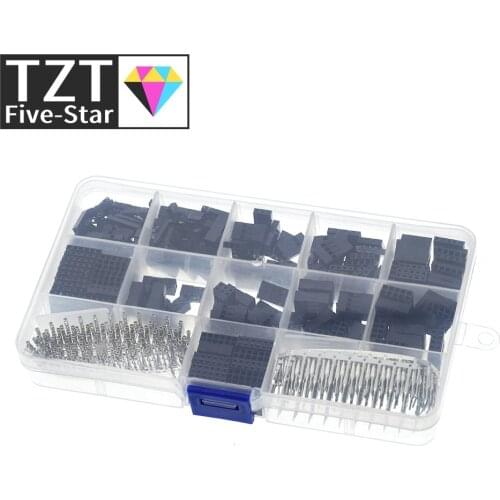 Dupont line Connector 2.54mm, Dupont Cable Jumper Wire Pin Header Housing Kit, Male Crimp Pins+Female Pin Terminal Connector