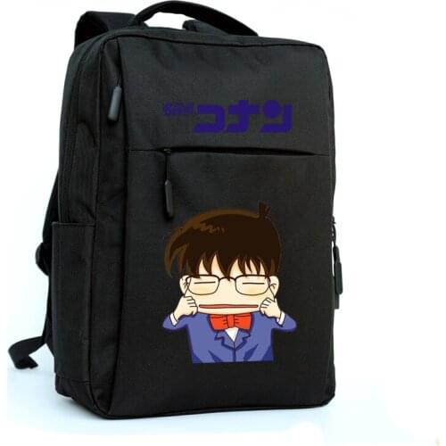 Detective Conan Cute Cartoon Character Fashion Travel Multifunctional Backpack Casual Business School Bags Roomy Unisex Bookbag