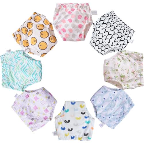 Whosale 30 pcs Reusable Potty Training Pants Baby Toilet Trainer Waterproof Cotton Kids Children Cloth Panties Diaper Underwears