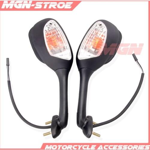 Motorcycle Rearview Side Mirrors For GSXR 600 750 1000 with Turn Signal Light K5 K6 K7 K8 2005 2006 2007 2008 2009 2010