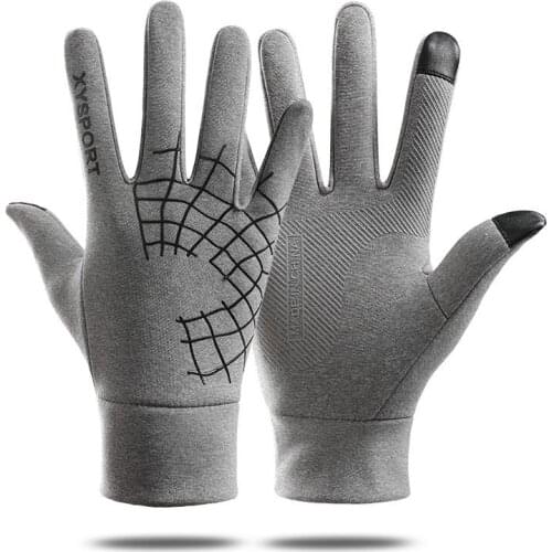 Man Winter Keep Warm Touch Screen Plus Velvet Inside Gloves Mens Fashion Spider Web Print Outdoor Sports Skiing Non-slip Gloves