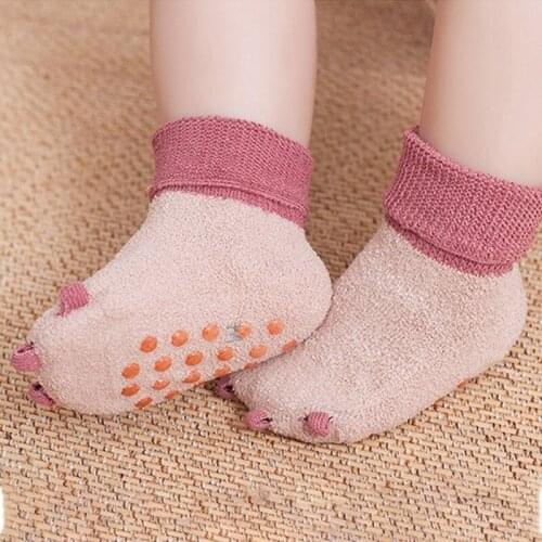Autumn Winter Baby Toddler Anti Slip Floor Socks Shoes Cute Thick Warm Plush Kawaii Socks for Infant Girls Boys Socks Newborn