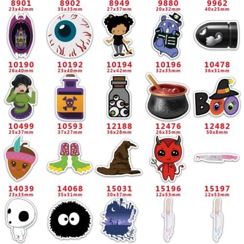 DIY Craft Supplies Sewing Accessories Cartoon Halloween Printed Planar Resins Mold 10 Pieces. PR-8901