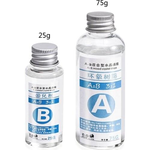 1 Set Clear Epoxy Resin High Adhesive 3:1 Ratio AB Crystal Resin Coating Casting Transparent Resin Crafts Jewelry Making