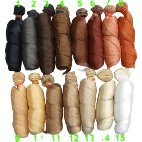 Extension Doll Wigs 15*100cm Natural Color Curly Doll Hair for BJD SD Russian Handmade Clothing Doll Wigs