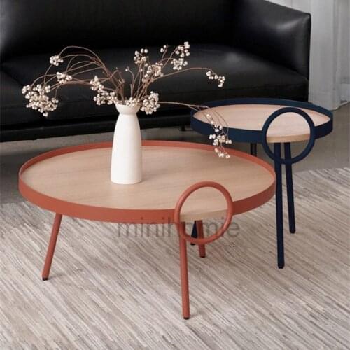 Nordic Coffee Table Modern Minimalist Living Room Home Furniture Small Round Table for Bedroom Small Apartment Luxury Tables mc