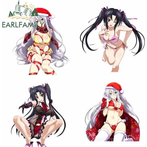 EARLFAMILY 13cm Car Sticker Sexy Girl Waterproof High School DxD Funny Rossweisse Render Anime JDM Car Styling Graphic