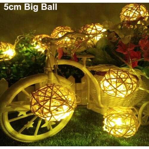 5cm Big Ball LED Christmas tree lights 5m 20leds LED Ball string lamps wedding garden pendant garland Timbo lamp 110V/220V