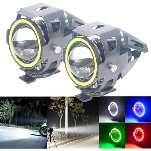 2PCS 125W Motorcycle headlight Moto Fog lights 3000LM Motorbike spotlight U7 LED Moto Driving car Fog Spot Head Light Lamp DRL