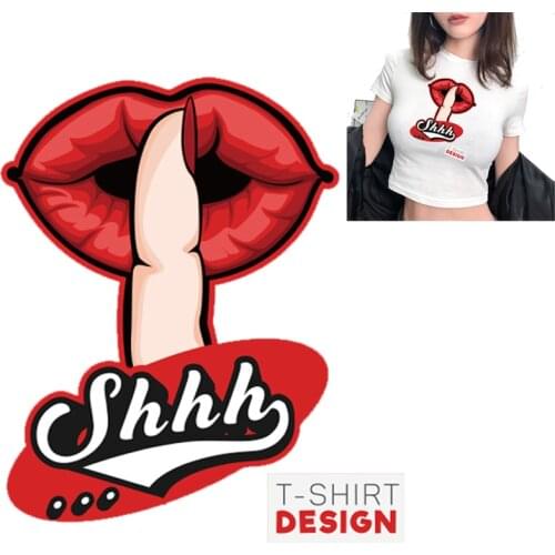 Red sexy lip Iron on transfer for clothing patch vinyl transfer Stickers patches on clothes iron on patches washable diy badges