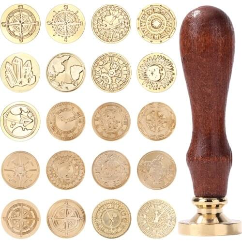25mm Vintage Sealing Wax Stamp Head Round Abstract Seal Stamp Replace Copper Head DIY Envelope Invitations Scrapbooking Crafts