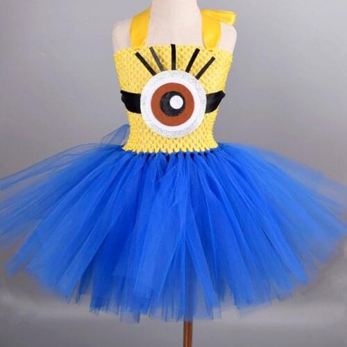 Yellow/Royal Blue Tutu Dress for Girls Baby Birthday Party Dresses Kids Halloween Costume 0-12Y