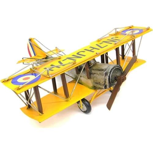 Curtiss JN-7H Aircraft Biplane Metal Legend Yellow Planes 30cm Large You Vintage Trinket Home Office Decor Gift Decoration