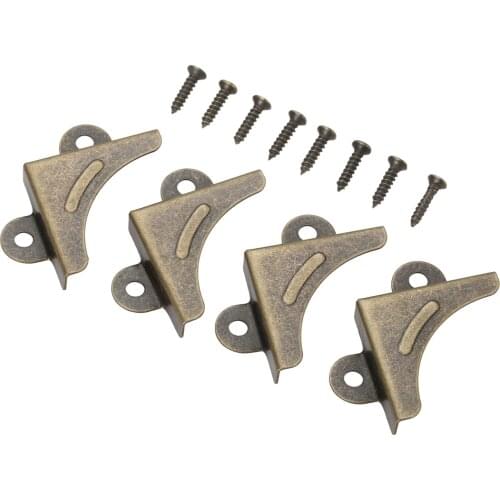 4PCS Antique Metal Wooden Box Corner Decorative Protector Book Notebook Albums Menus Folders Desk Door Corner Bracket 33*33*7mm