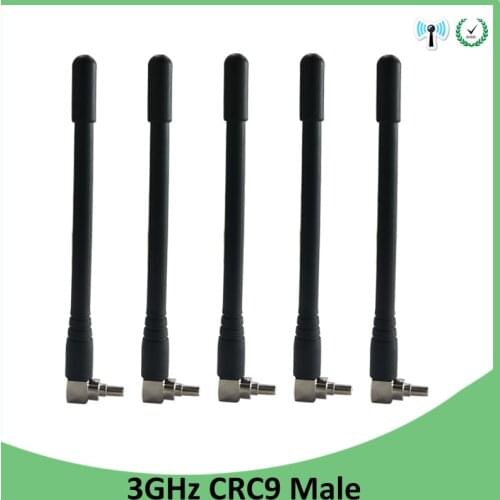 5pcs 3G 4G LTE antenna 3dbi with CRC9 plug connector antena 1920-2670 Mhz FOR wireless 4G modem lte repeater antenne antennas