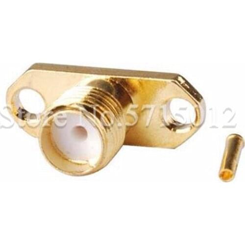 5PCS SMA-KFB2 Famale External Thread RF Coaxial Connector Rhombus Two-hole Fixed Flange SMA Joint For Connect 086 RG405 Cable