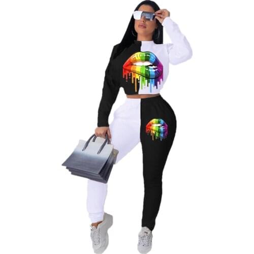 Adogirl Color Patchwork Women Two Piece Set