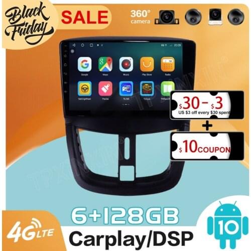 Android10 PX6 DSP is Suitable for Peugeot 207 2006 - 2015 GPS Navigation Car Radio Video Stereo Multi-function CarPlay Host