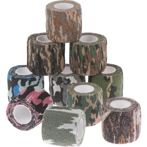 Camouflage Elastic Wrap Tape Self Adhesive Sports Protector Ankle Knee Finger Arm Bandage Skin Care