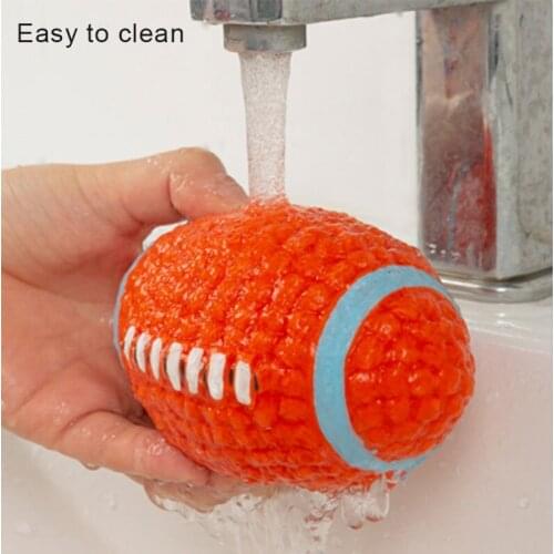 Latex Dog Chewing Squeaky Ball Toys Rugby Football Fetch Play Toy for Puppy Small Medium Pets Dog JS22