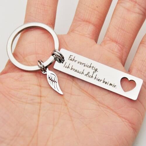 Metal German Wings Drive Safe Keychain Fahr Vorsichtig I Ch Brauch Valentines Day Gift Best Friend Boyfriend Girlfriend Gift