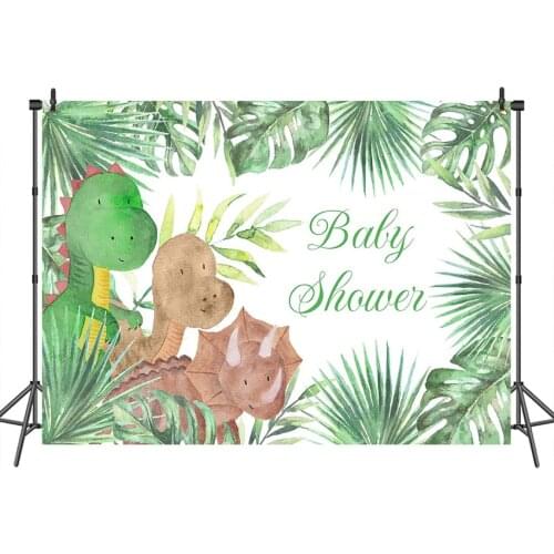 Neoback Baby Shower Backdrops for Photos Jungle Dinosaur Customized Photographic Backdrops for Photo Studio