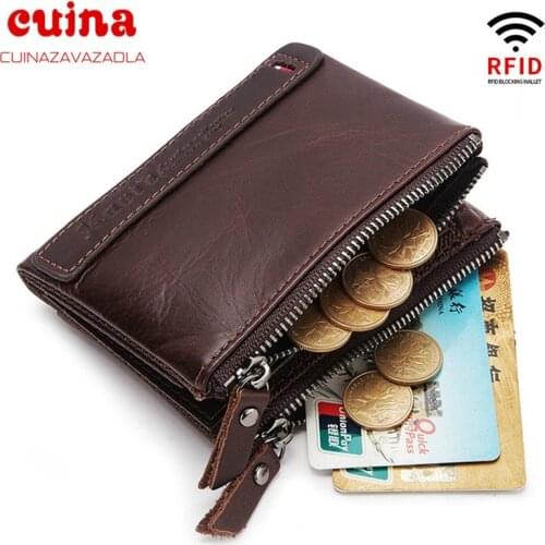 Mens Wallets Genuine Leather Passport Holder Wallet Man Vintage Cowhide Passport Cover Brand Male Zipper&hasp Coin Purse